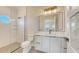 Modern bathroom with a glass shower and updated vanity at 7904 20Th W Pl, Bradenton, FL 34209