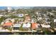 Aerial view of a neighborhood with waterfront homes and lush landscaping at 322 Avenida De Paradisio, Sarasota, FL 34242