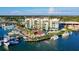 Aerial view of waterfront community with marina and building at 505 Tamiami N Trl # 201, Venice, FL 34285