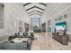 Elegant lobby with high ceilings, marble floors, comfortable seating, and stylish decor at 5050 Surfside Cir, Lakewood Ranch, FL 34211