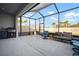 Spacious, screened patio with comfortable seating at 11160 Fieldstone Dr, Palmetto, FL 34221
