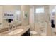 Accessible bathroom with walk-in shower, grab bars, and granite vanity at 13789 Old Creek Ct, Parrish, FL 34219