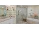 Spa-like bathroom with a large shower, soaking tub, and modern finishes at 3431 79Th Street W Cir # 102, Bradenton, FL 34209