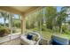 Peaceful screened porch with seating and view of backyard at 3625 Tin Cup Blvd, Sarasota, FL 34232