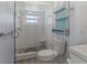 Clean bathroom featuring a walk-in shower and stylish shelving at 4001 17Th W Ave, Bradenton, FL 34205