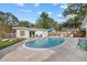 Kidney-shaped pool with surrounding patio and lounge chairs at 2069 Bougainvillea St, Sarasota, FL 34239