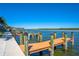 Community boat dock with multiple slips available at 9393 Midnight Pass Rd # 201, Sarasota, FL 34242