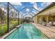 Long, rectangular swimming pool with a screened enclosure at 13325 Indigo Way, Bradenton, FL 34211