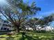 Community courtyard with large trees and grassy areas at 2227 Sunset Dr # E-22, Bradenton, FL 34207