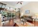 Living room with hardwood floors, high ceilings and fireplace at 3901 Balsam Ct, Sarasota, FL 34243