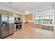 Modern kitchen with stainless steel appliances and water views at 725 N Manasota Key Rd # A, Englewood, FL 34223