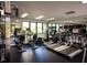 Well-equipped gym with treadmills, ellipticals, and stationary bikes overlooking lush greenery at 1912 Harbourside Dr # 603, Longboat Key, FL 34228