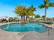 Circular pool with surrounding lounge chairs and palm trees at 4925 Surfside Cir, Bradenton, FL 34211