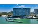 Luxury waterfront condo building with private boat slips at 988 Blvd Of The Arts # 915, Sarasota, FL 34236