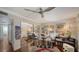 Home office with hardwood floors and ceiling fan at 988 Blvd Of The Arts # 915, Sarasota, FL 34236