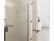 Bathroom with shower and access to a bedroom at 5891 Tidewood Ave # 1, Sarasota, FL 34231