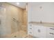 Bathroom with walk-in shower and modern vanity at 280 Hidden Bay Dr # 201, Osprey, FL 34229