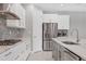 Modern kitchen with stainless steel appliances and white cabinetry at 4939 Surfside Cir, Bradenton, FL 34211