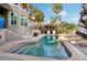 Inviting pool with tiki bar, landscaping, and outdoor living space at 5159 Oxford Dr, Sarasota, FL 34242
