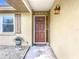 Inviting front door entrance with a well-manicured walkway at 161 Sandhurst Dr, Venice, FL 34293