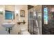 Modern bathroom with subway tile and a glass shower at 2525 Ashton Rd, Sarasota, FL 34231