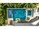Aerial view of luxurious pool and spa at 6506 Gulf Dr, Holmes Beach, FL 34217
