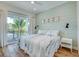 Bedroom with a king-size bed and access to a private balcony at 9403 Gulf Dr, Anna Maria, FL 34216