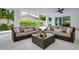 Relaxing outdoor patio furniture under covered area, perfect for lounging at 9407 Gulf Dr, Anna Maria, FL 34216