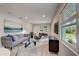 Modern living room with a gray couch and mid-century modern accents at 730 40Th St, Sarasota, FL 34234