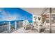 Large balcony offering panoramic water views at 555 Quay Cmn # 1603, Sarasota, FL 34236