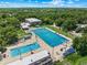 Aerial view of Arlington Park's large swimming pool complex at 2343 Prospect St, Sarasota, FL 34239