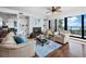Spacious living room with ocean views and fireplace at 4241 Gulf Of Mexico Dr # 202, Longboat Key, FL 34228