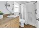 Clean bathroom with walk-in shower and updated vanity at 6025 62Nd E Ct, Palmetto, FL 34221