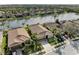 Aerial view of houses near a lake in a residential community at 8912 Heritage Sound Dr, Bradenton, FL 34212