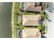 Aerial view of houses with pools situated by a lake at 8912 Heritage Sound Dr, Bradenton, FL 34212
