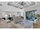 Open-concept living space with views of the kitchen and access to the backyard patio at 15808 42Nd E Gln, Parrish, FL 34219