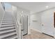 Modern staircase with an elevator for easy access at 1739 Shelburne Ln, Sarasota, FL 34231