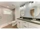 Elegant bathroom with double vanity, shiplap, and hexagon tile at 606 19Th W Ave, Palmetto, FL 34221