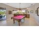 Game room featuring a pool table and built-in bar at 2123 Calusa Lakes Blvd, Nokomis, FL 34275