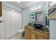 Updated bathroom with granite vanity and black vessel sink at 4817 Ocean Blvd, Sarasota, FL 34242