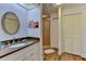 Clean bathroom with granite countertop and walk-in shower at 3404 Falcon Pl, Bradenton, FL 34210