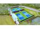 Multiple pickleball courts with striped canopies at 6523 Virginia Xing, University Park, FL 34201