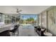 Relaxing pool and spa with screened enclosure and lake view at 6523 Virginia Xing, University Park, FL 34201