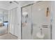 Simple bathroom with shower and ample storage at 430 Botticelli Dr # 430, Nokomis, FL 34275