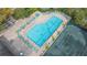 Aerial of community pool and tennis courts at 4842 Greywood Ln, Sarasota, FL 34235