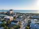 Aerial view highlighting the home's coastal location and beach proximity at 150 Grant Dr, Sarasota, FL 34236
