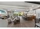 Open floor plan with kitchen island and living space at 150 Grant Dr, Sarasota, FL 34236