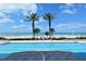 Enjoy the beachfront pool with palm trees and ocean views at 1800 Benjamin Franklin Dr # A405, Sarasota, FL 34236