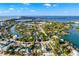 Aerial view of the property and surrounding area, near the water at 235 Grant Dr, Sarasota, FL 34236