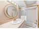 Bathroom with a large vanity and shower/tub combo at 235 Grant Dr, Sarasota, FL 34236